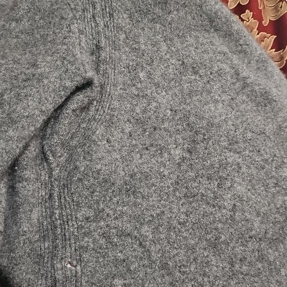 Cynthia Rowley 2- ply Cashmere Gray Open Front Cropped Cardigan Large - Picture 8 of 9